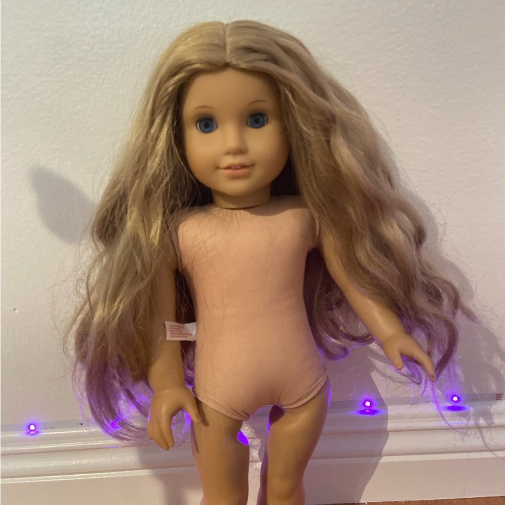 American Girl Tan and Blue Doll with Accessories